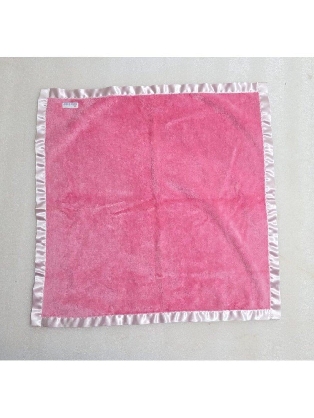 Bitty Baby American Girl Pink Fleece Blanket Satin Trim Square 18"x18"